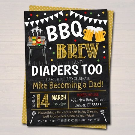 Dad beer baby shower invite diy